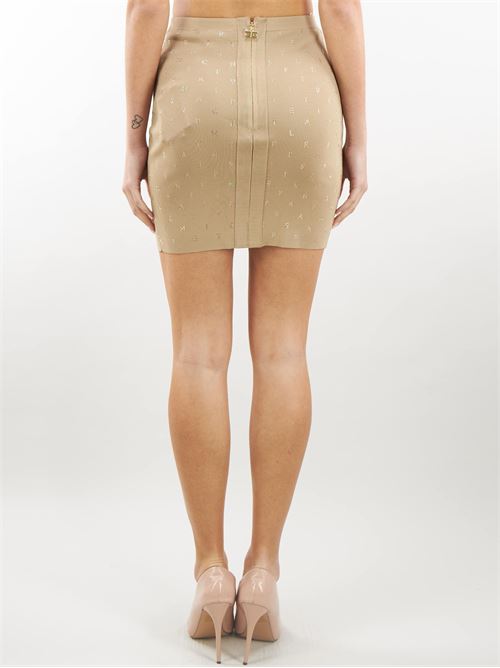 Viscose miniskirt with rhinestone lettering Elisabetta Franchi ELISABETTA FRANCHI |  | GK90B42E2784